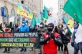 Demonstrators show their continued support of the Hirak movement on itÃ¢â¬â¢s anniversary by marching to the Consulate of Algeria