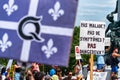 Protest against mandatory masks in Quebec