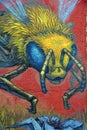 Street art honey bee Royalty Free Stock Photo