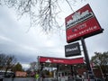 Petro-Canada logo in front of one of their gas stations in Canada. Royalty Free Stock Photo