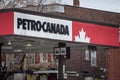 Petro-Canada logo in front of one of their gas stations in Canada. Royalty Free Stock Photo