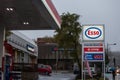 MONTREAL, CANADA - NOVEMBER 3, 2018: Esso logo in front of one of their gas stations in Canada.