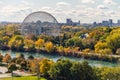 Biosphere & Saint-Lawrence River from Jacques-Cartier Bridge Royalty Free Stock Photo