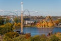 La Ronde Amusement Park from Jacques Cartier Bridge Royalty Free Stock Photo