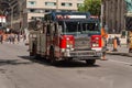 Firetruck driving fast in Montreal