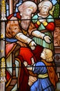 Stained glass window of Saint Joseph Oratory of Mount Royal Crypt