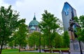 Montreal cathedral view from park