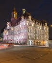 Montreal City Hall at Night Royalty Free Stock Photo