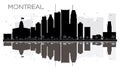 Montreal City skyline black and white silhouette with reflection Royalty Free Stock Photo