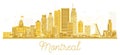 Montreal City skyline golden silhouette. Royalty Free Stock Photo