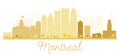 Montreal City skyline golden silhouette. Royalty Free Stock Photo