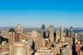 Montreal city skyline at sunset viewed from Mont Royal Belvedere. Royalty Free Stock Photo