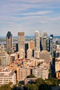 Montreal city skyline view from Mount Royal on a sunny summer afternoon in Quebec, Canada Royalty Free Stock Photo
