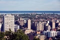 Montreal city skyline view from Mount Royal in Quebec, Canada Royalty Free Stock Photo