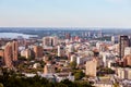 Montreal city skyline view from Mount Royal in Quebec, Canada Royalty Free Stock Photo