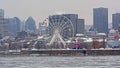 Montreal cityscape on a foggy winter day Royalty Free Stock Photo