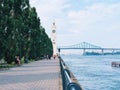 Montreal Clock Tower and Jacques Cartier Bridge