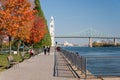 Montreal Clock Tower and Jacques Cartier Bridge Royalty Free Stock Photo
