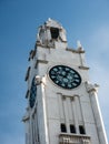 Montreal clock tower, Quai de l`Horloge, at the entrance of the old port of Montreal. Against blue sky Royalty Free Stock Photo