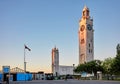 Montreal clock tower Quai de l`Horloge located at the entrance of the old port in Montreal, Canada