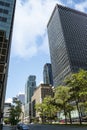 Montreal downtown city buildings on Robert Bourassa boulevard Royalty Free Stock Photo