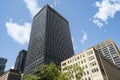 Montreal downtown city buildings on Robert Bourassa boulevard Royalty Free Stock Photo