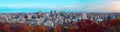 Montreal downtown sunset with colorful autumn season leaves Royalty Free Stock Photo