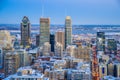 Montreal Downtown at sunset, in Winter Royalty Free Stock Photo