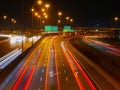 Montreal highway at the rush hour, long exposure