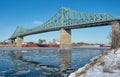 Montreal Jacques Cartier Bridge in winter 2018