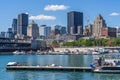 Montreal marina and modern architecture construction Royalty Free Stock Photo