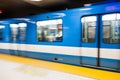 Montreal Metro Train with Motion Blur