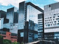 Montreal Moden business office buildings exterior Royalty Free Stock Photo