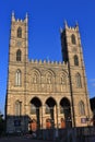 Montreal with Notre Dame Basilica in Evening Light, Quebec, Canada Royalty Free Stock Photo