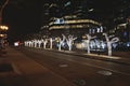 McGill College avenue with Christmas lights Royalty Free Stock Photo