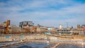 Montreal, QC, Canada. January 2020. Shot of the popualr Old Port of Montreal during a warm winter`s day