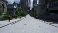 McTavish street in McGill University campus after the ease of lockdown of coronavirus. Royalty Free Stock Photo