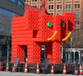 Red elephant made with plastic gas reservoir