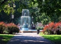 The cast-iron fountain is situated in Saint-Louis Square