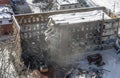 Montreal / Quebec, Canada, January 21st, 2020 :Building getting demolished at 977 Lucien l`Allier