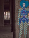 blue clown public artwork