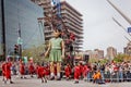 Montreal, Quebec, Canada - May 21, 2017: Place des Festivals - The little girl Giant marionette