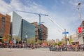 Montreal, Quebec, Canada - May 21, 2017: Place des Festivals - open-air event space. Crowd waiting