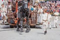 Montreal, Quebec, Canada - May 21, 2017: Place des Festivals - open-air event space. The giant dog