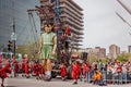 Montreal, Quebec, Canada - May 21, 2017: Place des Festivals - open-air event space. The Giant marionettes of the Royal de Luxe