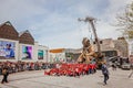 Montreal, Quebec, Canada - May 21, 2017: Place des Festivals - open-air event space. The Giant marionettes of the Royal de Luxe