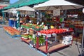 People buy groceries at Jean-Talon Market Royalty Free Stock Photo