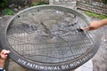 Montreal, Quebec, Canada, September 01, 2018: Close-up of Mount Royal 3D Map made out of Bronze. The Sculpture is on Park Street Royalty Free Stock Photo