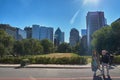 Montreal, Quebec, Canada September 14, 2018: McGill Campus - State Research University in English. A young family walks in the