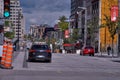 Montreal, Quebec, Canada, September 29, 2018: with a parked car that disembark passengers on a sunny day